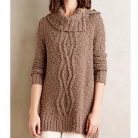 Anthropologie Moth Cowl Button Neck Sweater - Picture 8 of 9